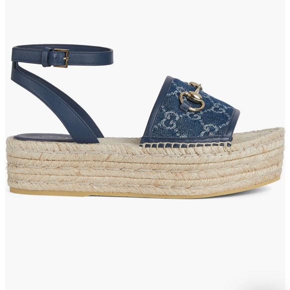 GUCCI Paloma Horsebit Platform Espadrille Sandal NWT - Picture 3 of 5